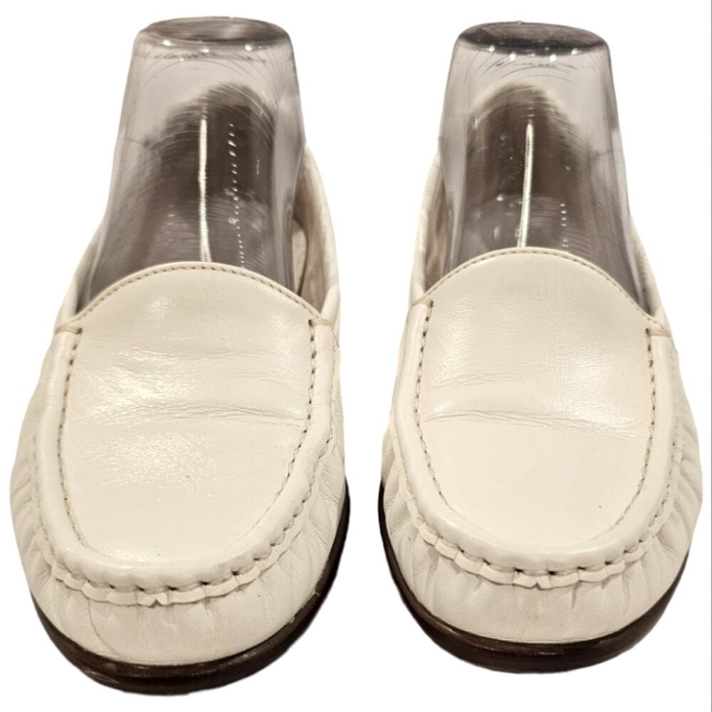 SAS Tripad Simplify Leather Moccasin Slip On Loafers 7.5 Medium White - Picture 2 of 13